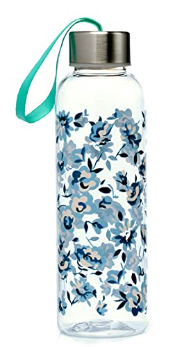 Puckator BOT170 Bouteille d'eau réutilisable en Plastique avec Couvercle métallique Motif Pivoine 500 ML, Unique