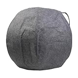 Whychstore Filzhülle für Yoga-Bälle, verschleißfest, 3 mm, für 55 cm, 65 cm, 75 cm, faltbare Schutzhülle mit 25 cm Öffnung, Grau
