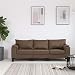 3-osobowa sofa, brązowa, tapicerowana tkaniną
