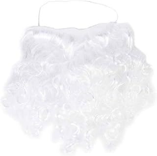 شعر الوجه لحية سانتا كلوز للبالغين زي التنكري للحفلات التنكرية أبيض صناعية