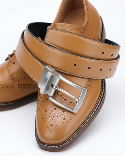 Image of MILORDE Reversible Belt for Men - Adjustable Size - Premium Leather - Double Style in One Belt