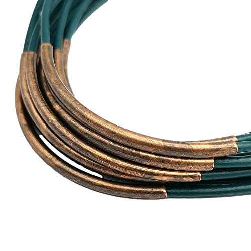 Shapesbyx 100Pcs 50Mm Long Brass Curved Tubes Pipes Antique Copper 2.5Mm Hole To Hold 2.0Mm Cords #TOP2