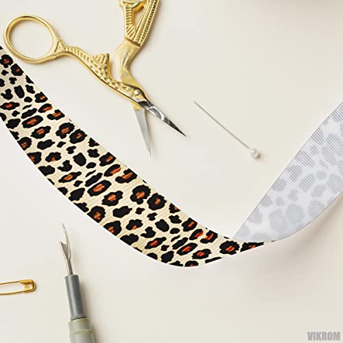 Grosgrain Ribbon Leopard Print - 1.5 X 3 Yards Leopard Wired Ribbon Boutique Grosgrain Ribbon For Hair Bow Headband Brown Ribbon Bows - Leopard Ribbon Grosgrain 2 Inch Home Office Decor Party Craft #TOP6