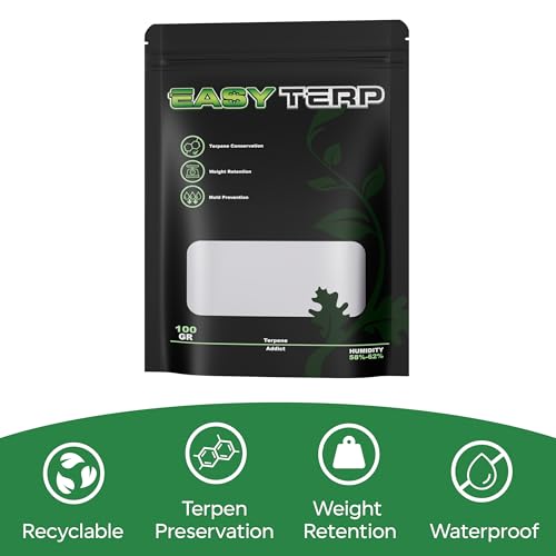 10x Grove Bags Wiederverwendbare Aufbewahrungsbeutel 100G – Luftdicht, Geruchskontrolle, UV-Schutz & Feuchtigkeitskontrolle (58–62%) – 35x26cm – Lebensmittelbeutel für Snacks, Tee, Kräuter