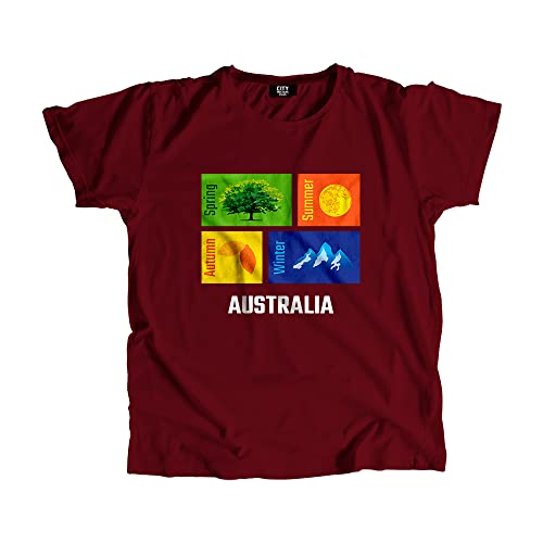 T-shirt Australia Seasons bordeaux idéal pour vos sorties décontractées