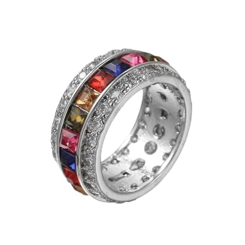 Anillo de plata 925 femenino con topacio multicolor joyería fina para bodas