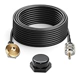 Anina 16ft Pure Copper Coax Cable NMO to PL259 Male, Low Loss RG58 Extension Coaxial Wire for Yaesu Vertex Kenwood CB Mobile Radio, NMO Rain Cap for VHF/UHF Antenna