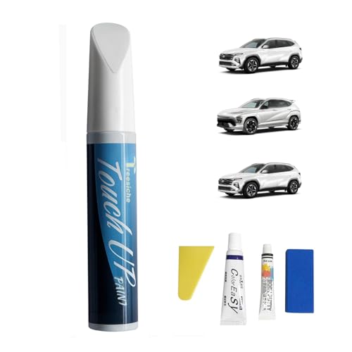 Treesiche Retouche de Peinture pour Hyundai, Stylo Efface Rayure Voiture, Stylo de Retouche 2 en 1 Avec Pinceau Efface Rayure Voiture, Polar White (PYW)