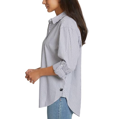 Image of Gloria Vanderbilt Women's Amanda Oversized Button Down Shirt with Roll-tab Sleeves