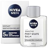 NIVEA MEN Sensitive Post Shave Balm (100ml), Formulated for Sensitive Skin, Alleviates Irritation, Redness and Razor Burn, Men's Skin Care and Shaving Essentials