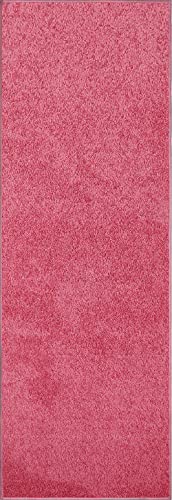 Pet-friendly pink area rug 2' x 12' runner