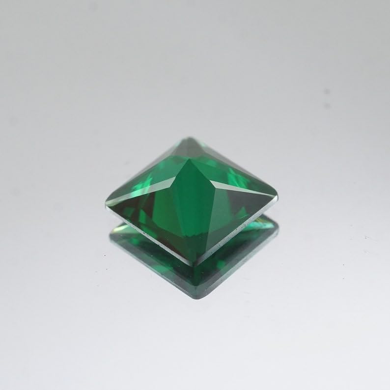 Pierre précieuse émeraude carrée de 11 mm pour création de bijoux DIY - 4