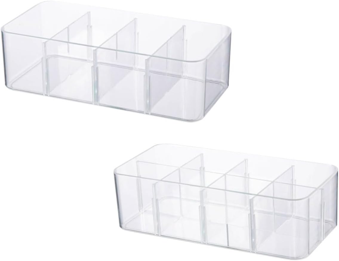 BESPORTBLE 2pcs Underwear Storage Box with Lid for Classified Storage Space-saving Ps Material Drawer Organizer for Underwear and Socks