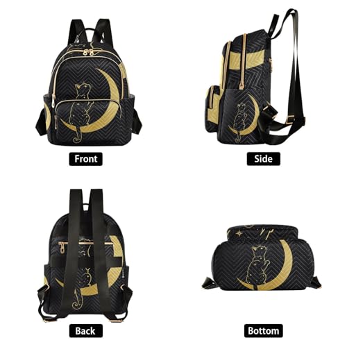 Image of ALAZA Cute Cat Crescent Moon Small Backpack Purse for Women Travel Bag Fashion Daypack Back Pack Shoulder Bag