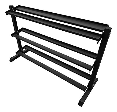 Body Revolution Hex Dumbbell Rack  3 Tier Horizontal Dumbbell Storage Shelf Rack - 2 (Large)
