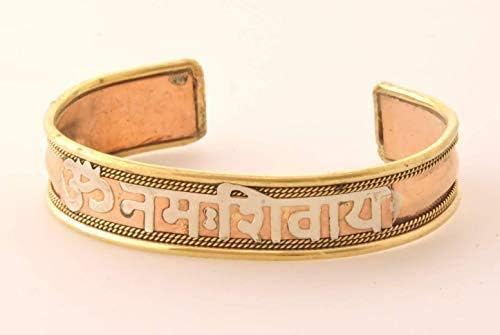 Tibetan Three Metal Om Namah Shivay Bracelet – Copper Cuff for Chakra Healing, Balance & Meditation | Handcrafted Spiritual Yoga Jewelry Gift for Men & Women, Energy & Wellness Support - Image 5