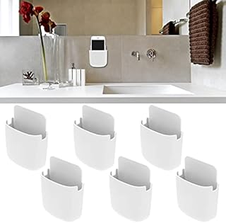 Remote Control Holder,Wall Mounted 6 Set Remote Control Holder Wall Mounted Phone Storage Box Organizer for Home Bedside School Use(White)