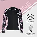 LayaTone Womens Wetsuit Top 3mm Wetsuits Jacket Long Sleeve Neoprene Shirt, Warm Wet Suit Tops, Front Zipper Swimsuit for Cold Water Swim, Diving, Surfing & Water Aerobics, Comfort Warm - Image 3