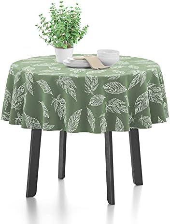 Encasa Homes Printed Tablecloth 145 x 145 cm for Square Dining Table of length upto 110 cm, 100% Cotton, Machine Washable, Durable, Rectangular, for Home, Restaurant, Banquet - Daisy Grey