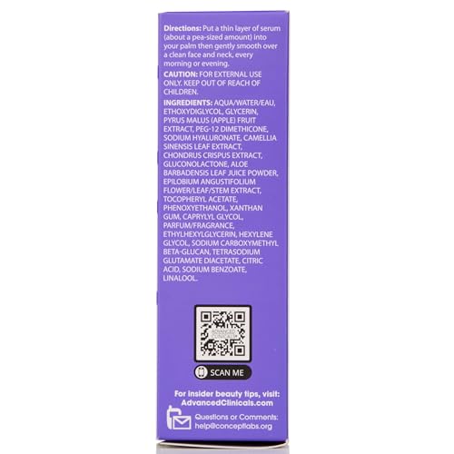 Advanced Clinicals Hyaluronic Acid Face Serum. Anti-aging Face Serum- Instant Skin Hydrator, Plump Fine Lines, Wrinkle Reduction. 1.7 Fl Oz. - Image 8
