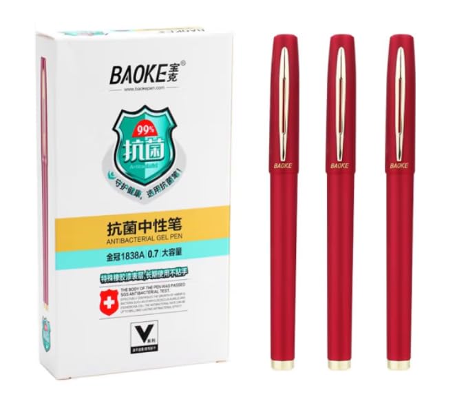 Bolígrafos gel roller 0.7mm pack 12 BaoKe multicolor miniatura 2