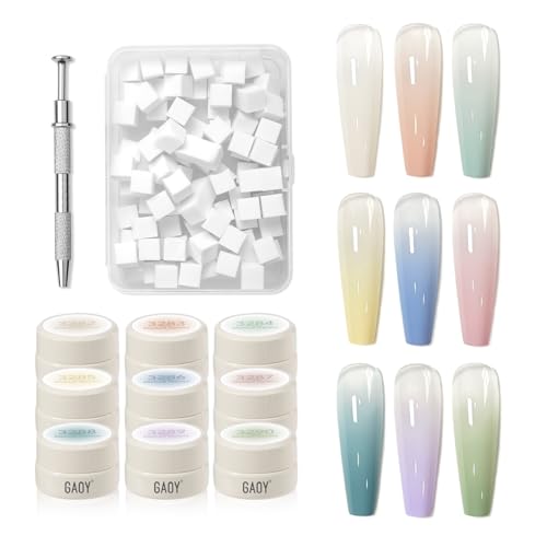 GAOY Ombre Gel Nail Polish Kit, 9 Colors UV LED
