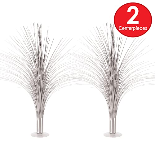 Beistle 2 Piece Plastic Metallic Silver Spray Centerpieces For Happy New Year Decorations, Awards Night Tableware, Birthday Party Supplies, 19" #TOP1