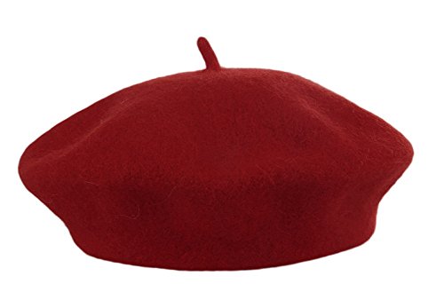 Preisvergleich Produktbild EOZY Kinder Mädchen Baskenmütze Filzbaske Barett Beret Mütze Rot