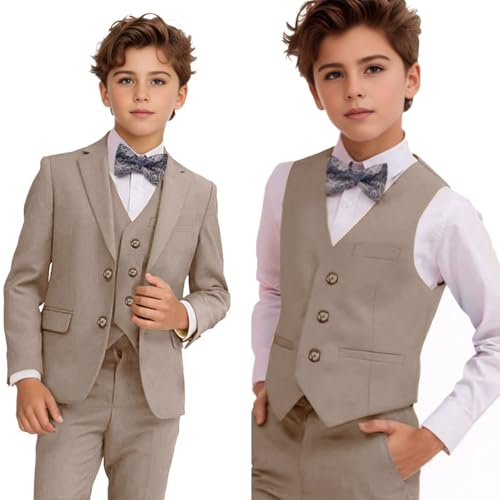 Image of Boys Suit for Kids Formal Slim Fit Tuxedo Suits Ring Bearer Outfit