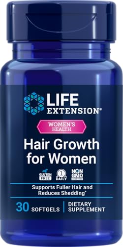 Life Extension Hair Growth for Women, hair growth supplement, fullness and density, Ceramosides™, VI-SPO®, non-GMO, 1-daily, gluten-free, 30 softgels