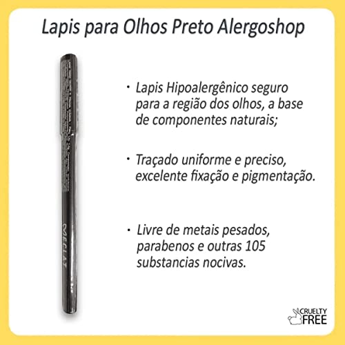 Lápis De Olho Preto Hipoalergênico Alergoshop Antialérgico