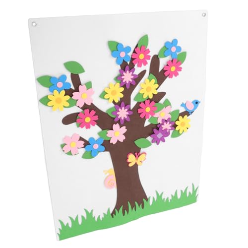 Didiseaon 1 Set Felt Board Story Set for Flower Tree Butterfly Props Engaging Wall Activities for Kindergarten Screen Tactile Play for Enhance Hand Eye Coordination Creativity