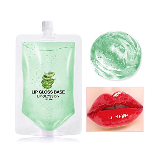 SUMEITANG Aloe Lip Gloss Base Moisturize Lip Plumper Versagel Lip Gloss Base for Women&Girls DIY Lipstick Primer Handmade Making Organic Lip Balm(1 Pack x 100ml)