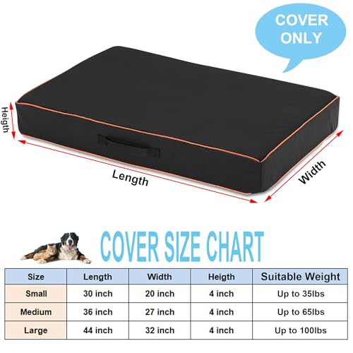 Leberna Waterproof Dog Bed Cover Washable, Heavy Duty Durable Oxford Universal Pet Dog Bed Replacement Protector Cover (Black - Image 2