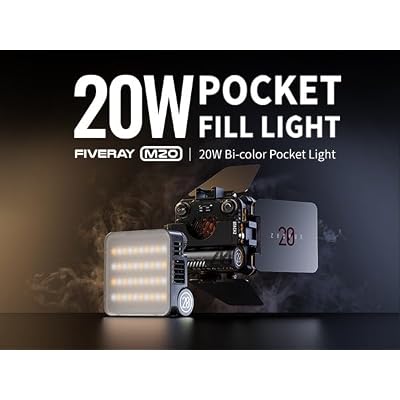 Zhiyun FIVERAY M20 Combo 20W Çift Renkli Cep Dolgulu Işık 2700K-6500K Kamera Üzeri Taşınabilir Video Aydınlatması Tiktok/YouTube Canlı Yayın Portre Çekim Stüdyo Video İçin Manyetik Çekimi Desteği ile