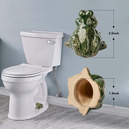 Image of ZUNON Toilet Bolt Caps, Decorative Toilet Bolt Covers, Ceramic Cute Frog Covers Toilet Bolts Bathroom Decor Easy Installation Set of 2 (Green Frog)