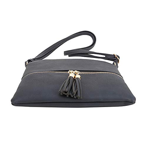 Image of SG SUGU Lightweight Medium Crossbody Bag Shoulder Bag with Tassel and Zipper Pocket