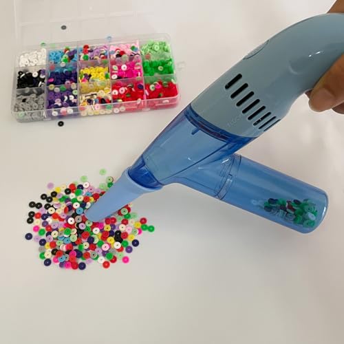 Image of Electric Bead Sucker Bug Vacuum Machine Hand Held Vacuums Tiny Car Vacuum Handheld Bead Suction Machine for Jewelry Making (Blue)