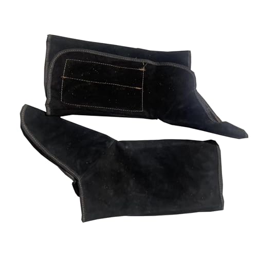 Leather Welding Spats, Fire Resistant Welding Boot & Shoes Covers, Heat and Abrasion Resistant Welder Working Protective Foot Covers, Welding Safety Shoes Protectors, Welding Gaiters