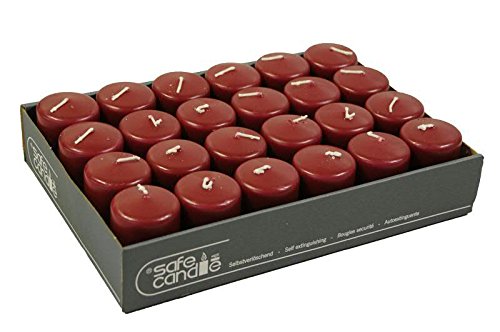 Bougie rouge pilier auto-extinguible pour éviter les risques d'oubli et de coulée - 5