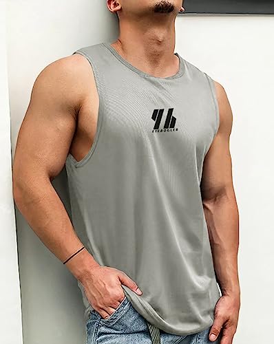 Image of EYEBOGLER Mens Cotton Blend Vest Combo Pack of 2 Black-Grey