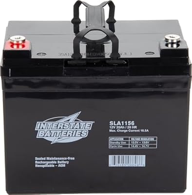 Interstate Batteries 12V 35Ah Battery (Insert Terminal) SLA AGM VRLA Rechargeable Replacement for Construction Devices, Electric Stations, Backup Energy Storage (SLA1156)