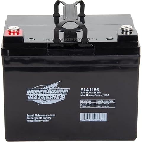 Interstate Batteries 12V 35Ah Battery (Insert Terminal) SLA AGM VRLA Rechargeable Replacement for Construction Devices, Electric Stations, Backup Energy Storage (SLA1156) Cover