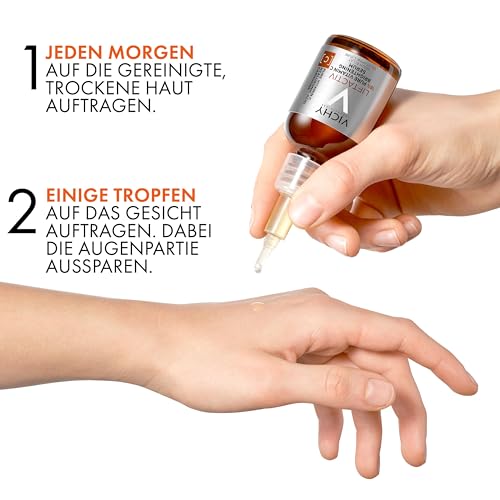 Vichy LiftActiv Vitamin C Serum For Face, Brightening Serum With Pure Vitamin C + Hyaluronic Acid + Vitamin E, Reduces Fine Lines, Smooths Skin Texture, Improves Radiance, Anti Aging