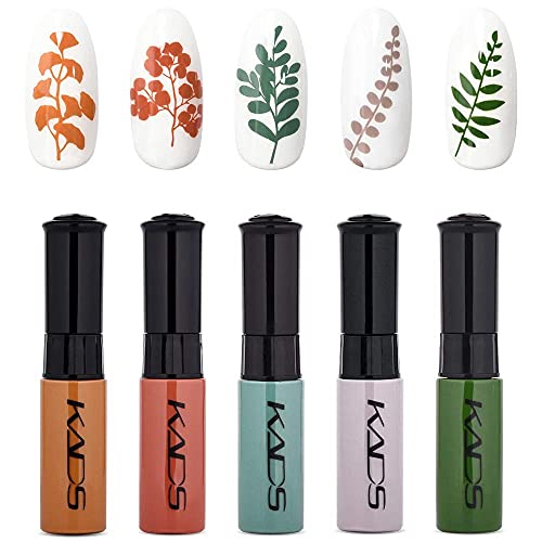 Alexnailart Smalto per unghie 5 colori Set 2 vie Polacco per timbratura Strumento per manicure Design