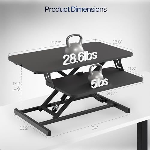 Image of VIVO Black 28 in Standing Desk Converter, DESK-V028S