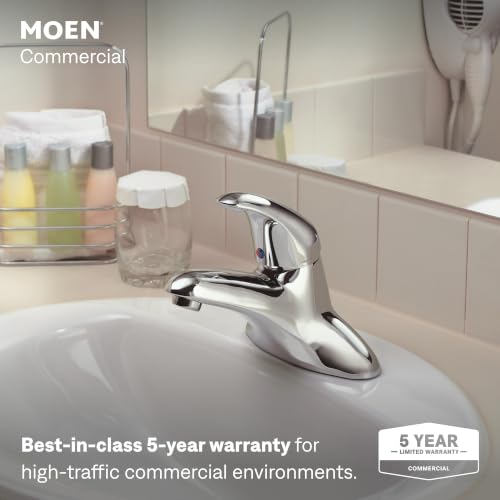 Moen 8414 Commercial M-Dura 4-Inch Centerset Bathroom Faucet with Drain 2.2 gpm, Chrome - image 2