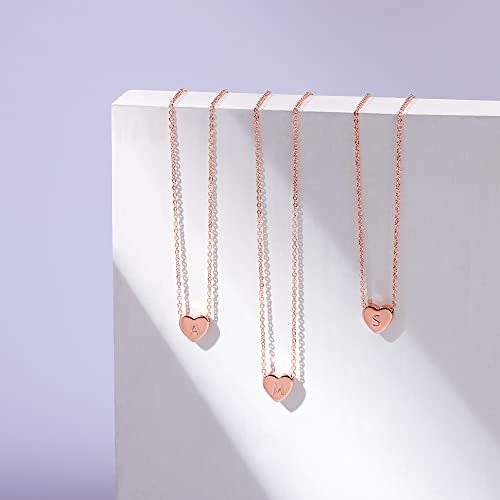 TINGN Tiny Heart Initial Necklaces for Girls - 14K Rose Gold Filled Heart Pendant Handmade Dainty Heart Letter Initial Necklaces for Teen Girls Kids Jewelry Gifts Christmas Gifts for Girls Necklaces - Image 6