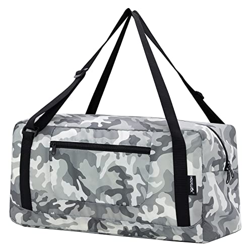 Image of HOLYLUCK Foldable Travel Duffel Bag For Women & Men Luggage Great for Gym (arctic camo)