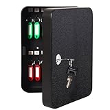 28 Key Cabinet Organizer, Key Lock Box, Key Box, Key Box Wall Mount, Key Safe Security Storage Lockbox Holder for Valets, Hotels, Car and House Keys, Key Keeper Box - Black
